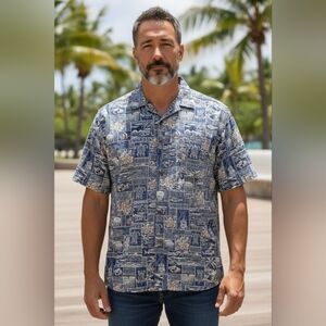 Vintage Rare Pacific Legend Mens XL Hawaiian Short Sleeve Button Front C…
